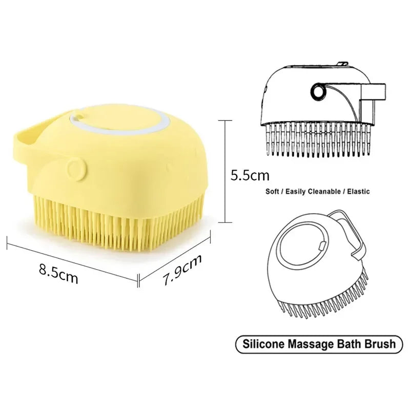 Silicone pet bath brush